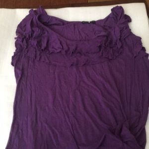 Tammy Mars 1X purple sleeveless ruffled blouse